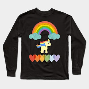 Rainbow with horse summer Long Sleeve T-Shirt